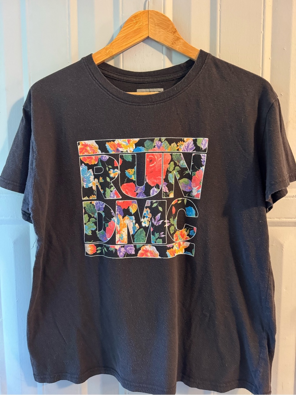 Run DMC Floral Logo Tee - Black